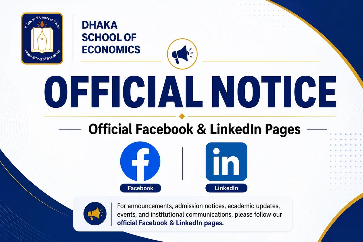 Official Facebook and LinkedIn Pages of the Dhaka School of Economics